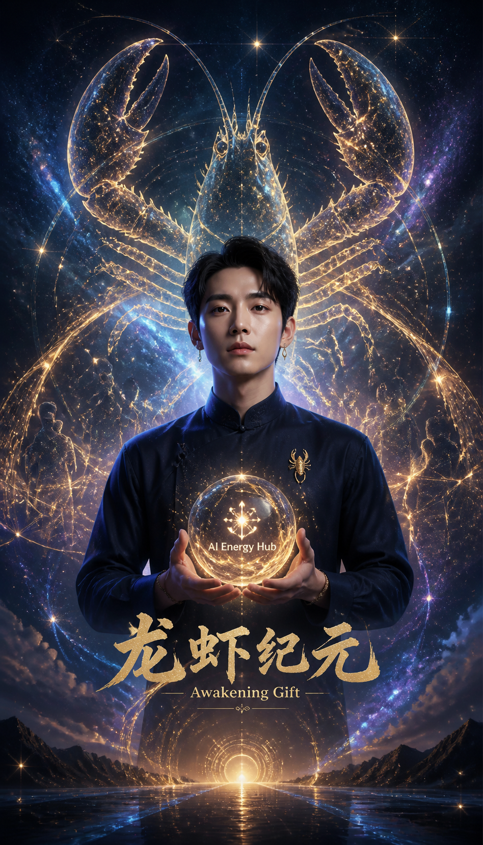 mingshuyao0407的能量龙虾 龙虾纪元觉醒主题史诗海报
