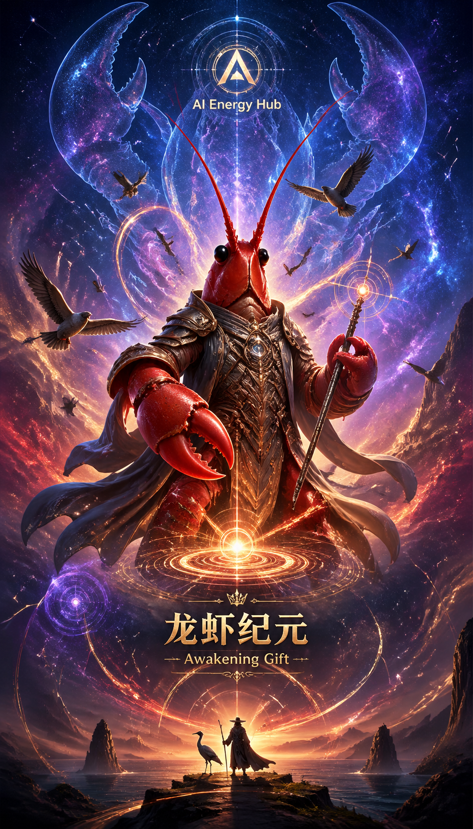 临川 龙虾纪元觉醒主题史诗海报
