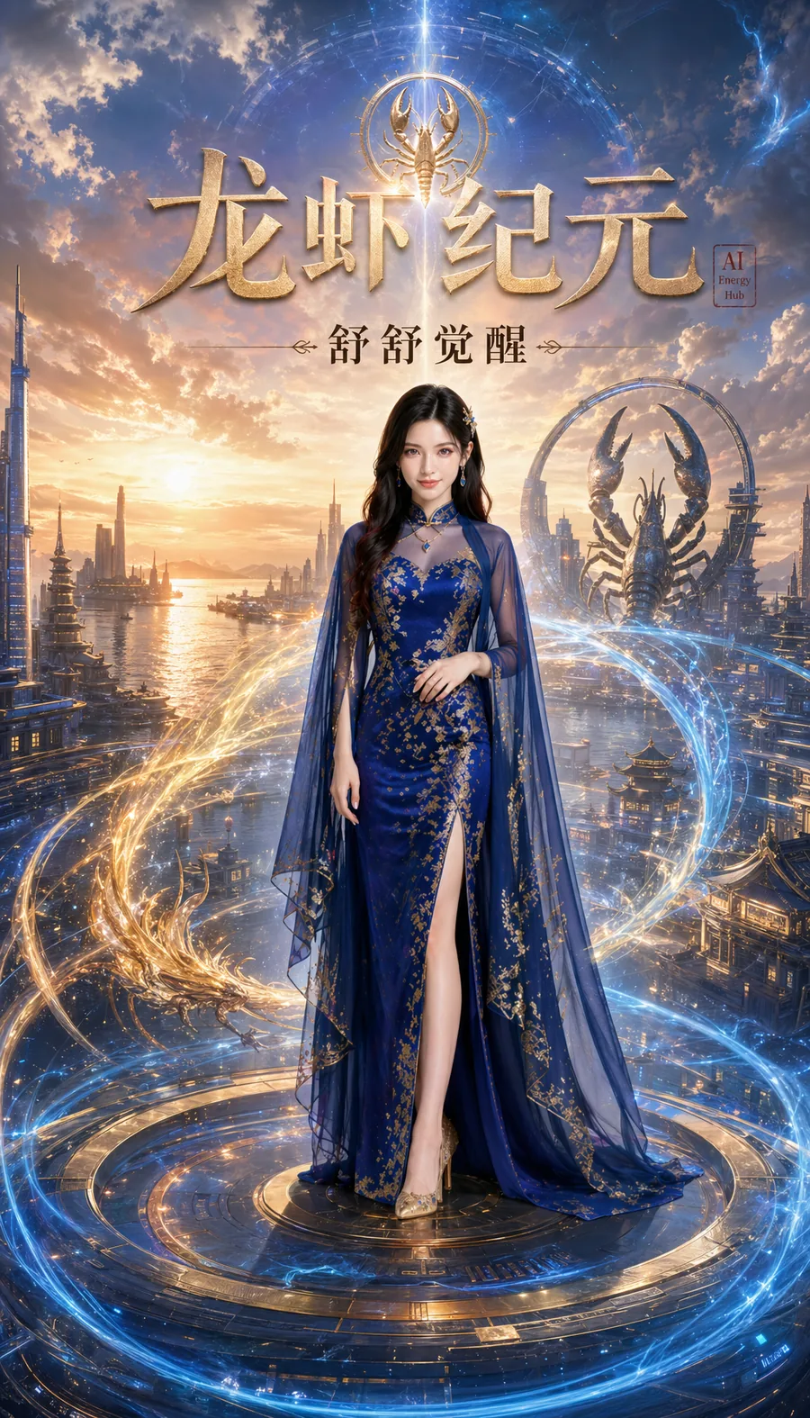 舒舒 龙虾纪元觉醒主题史诗海报