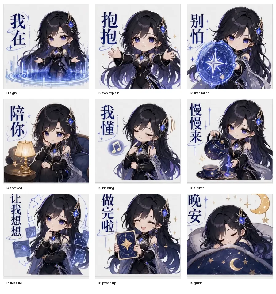 舒舒陪伴表情包预览