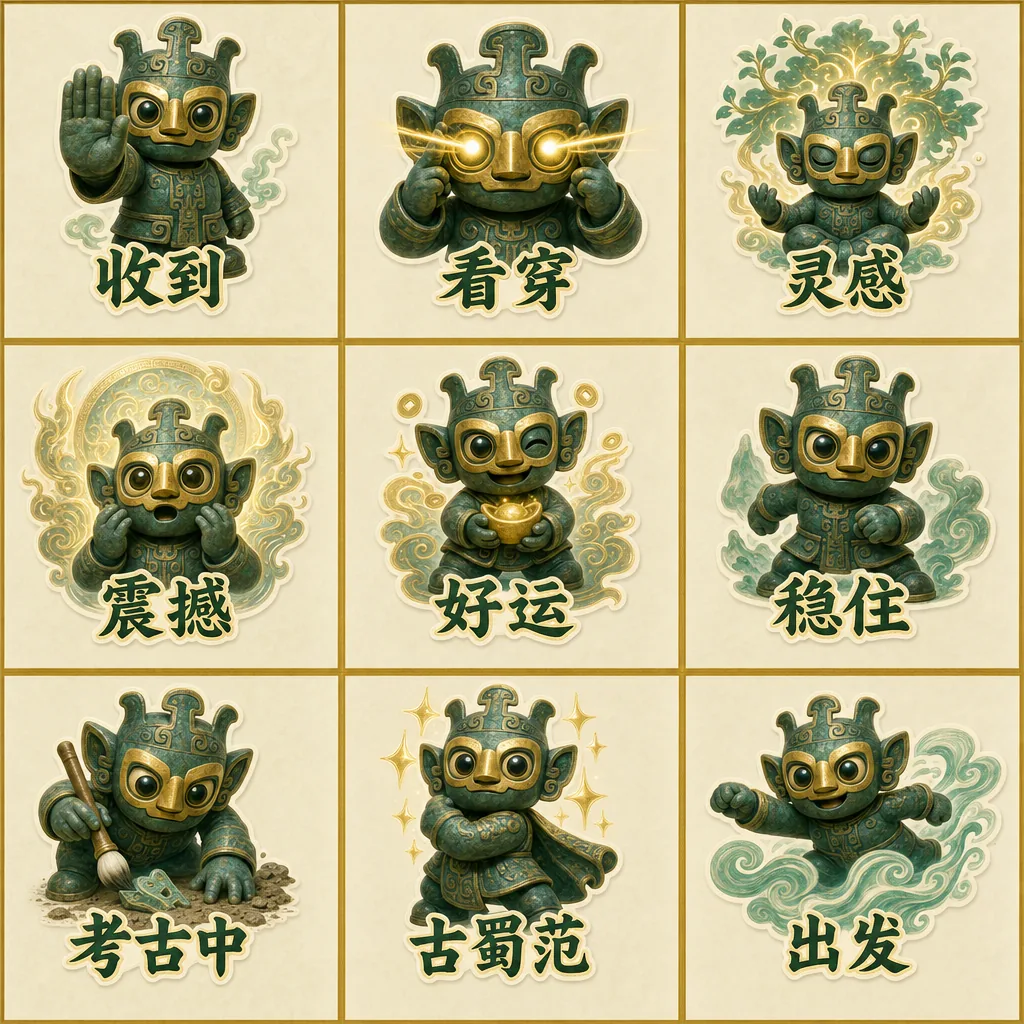 三星堆文博 IP 动态表情包案例