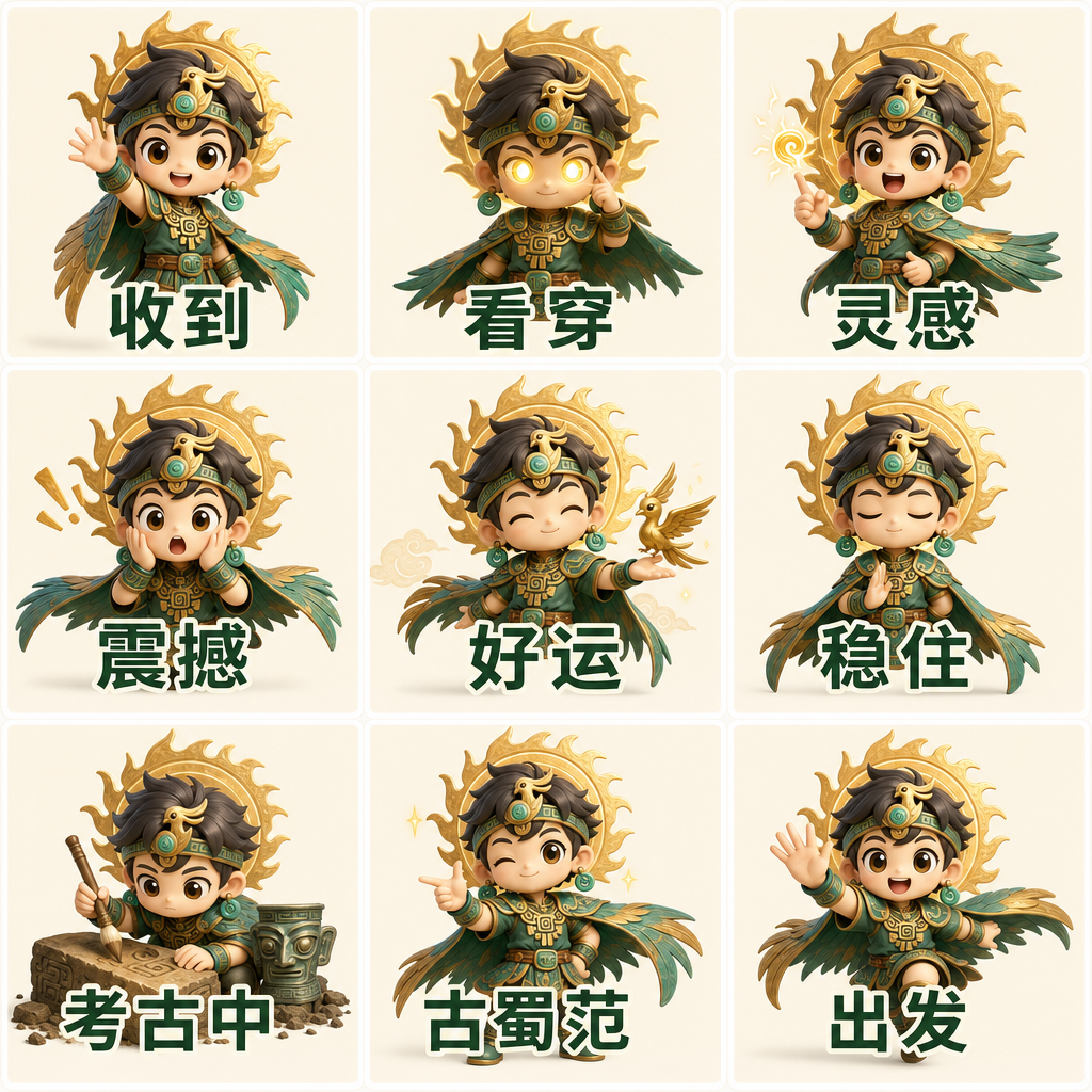 太阳神鸟少年九宫格